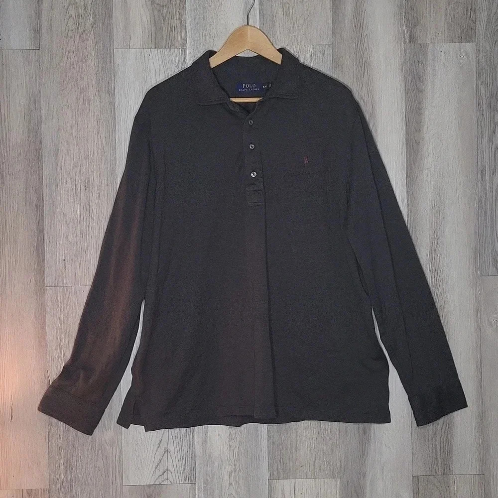 Polo Ralph Lauren Charcoal Grey Collared Long Sleeve Casual Shirt‎ Mens XXL